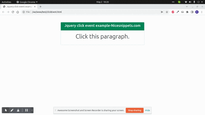 JQuery Click Event Example Tutorial